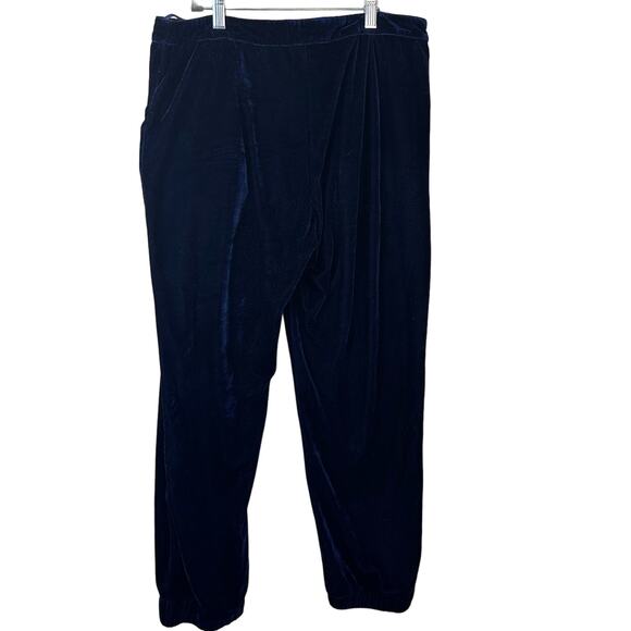 Sabine Blue Velvet Jogger Pants sz L - Picture 3 of 10